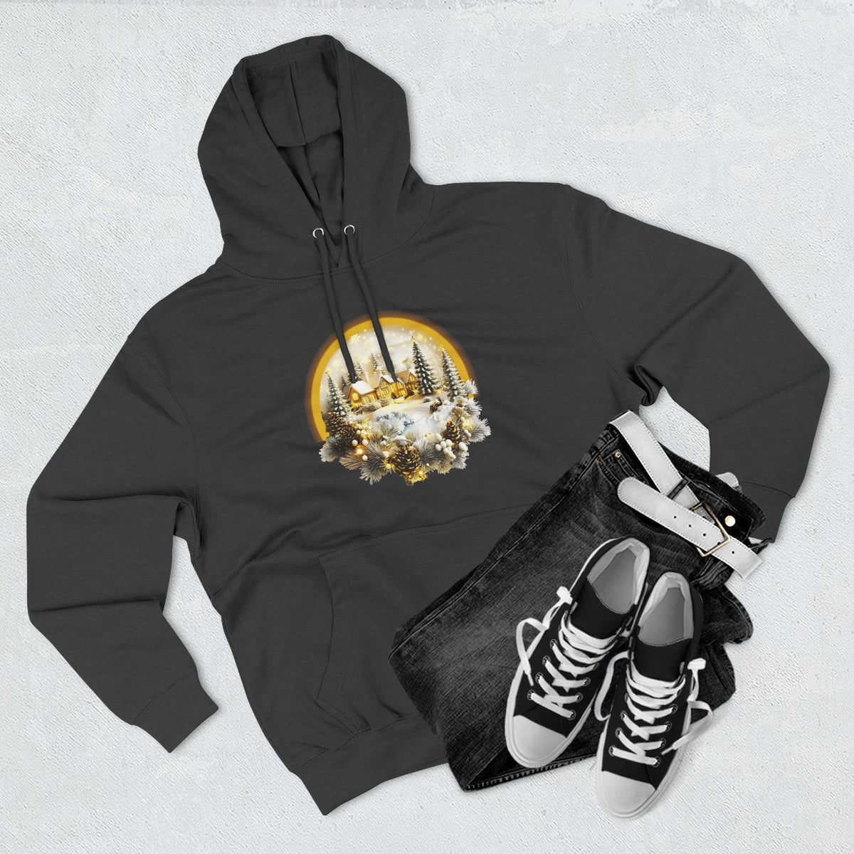 Copy of Copy of Copy of Copy of Three-Panel Fleece Hoodie - happy holiday gorilla
