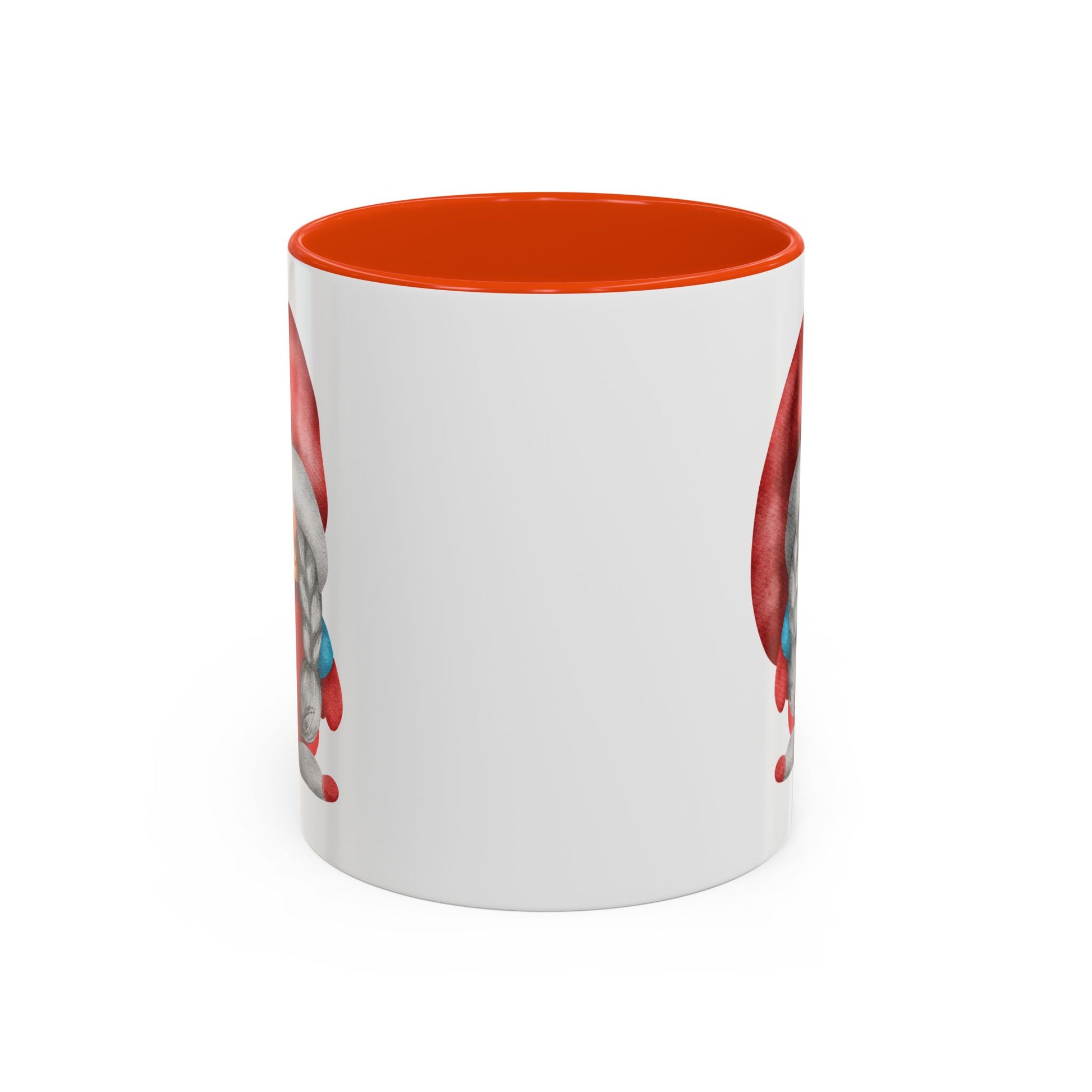 Cheerful Red Gnome with Braids Mug - Sip Your Sweet Melody | Ceramic Coffee & Tea Cup (11oz/15oz) 11oz Orange