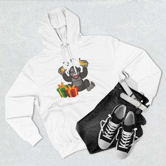 Funny Gorilla with Banana Jingle Bells Christmas Hoodie