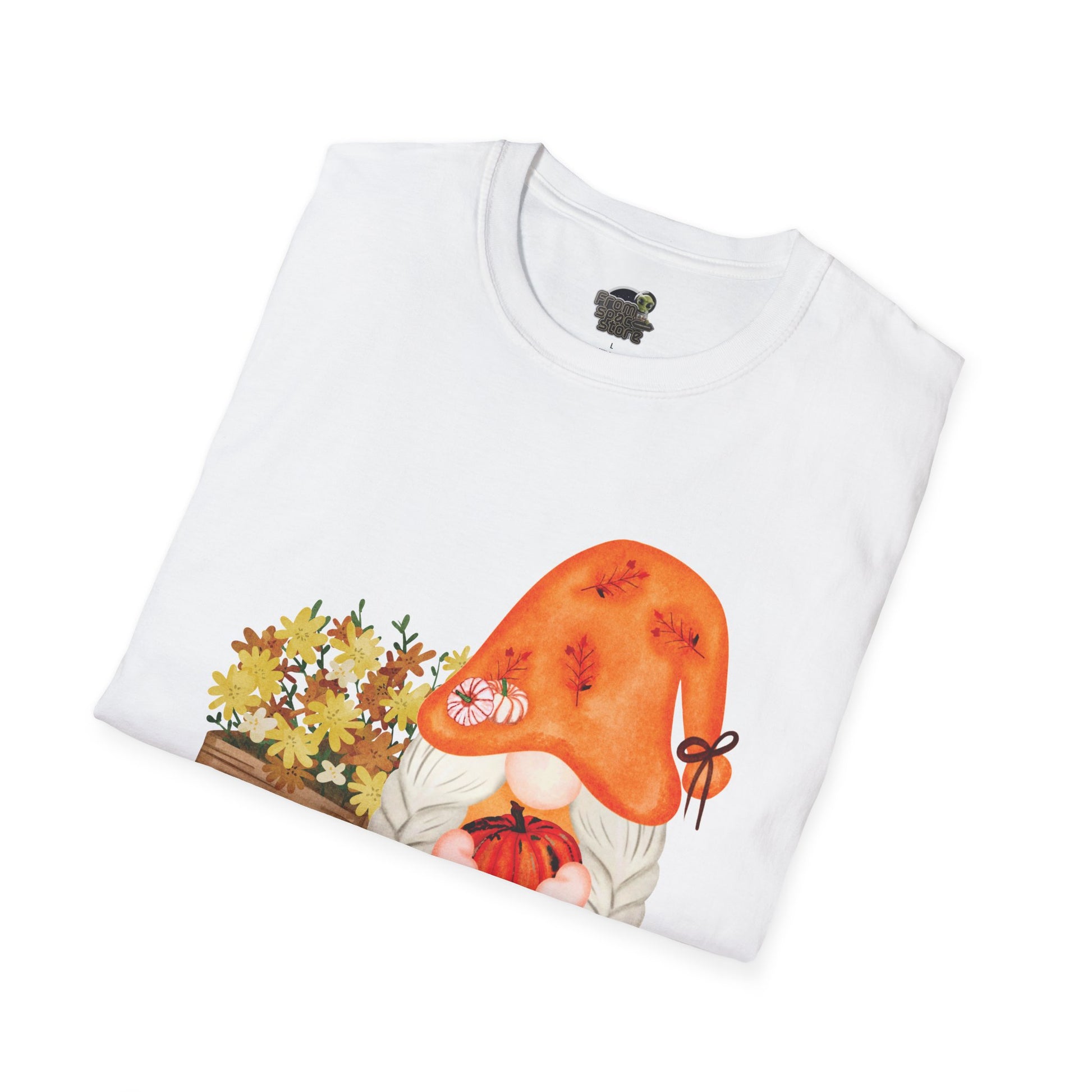 Flower Pot Gnome Unisex T-Shirt: Autumnal Charm & Secret Melodies