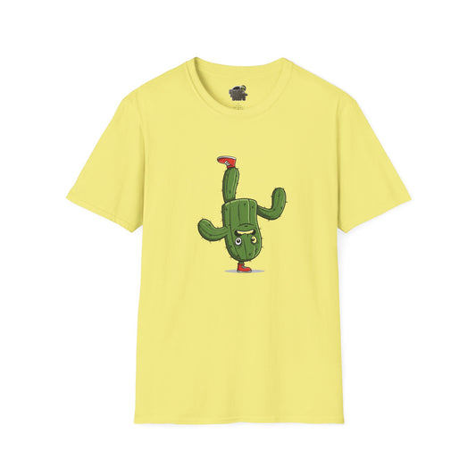 Upside-Down Cactus T-Shirt: Fun & Quirky Organic Cotton Tee | Cactus Mania Collection Cornsilk