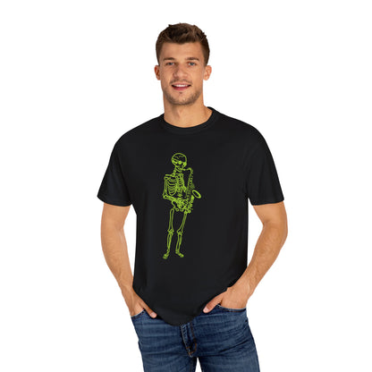 The Jazzy Spectre | Skeleton Fluo Saxophonist Unisex T-Shirt