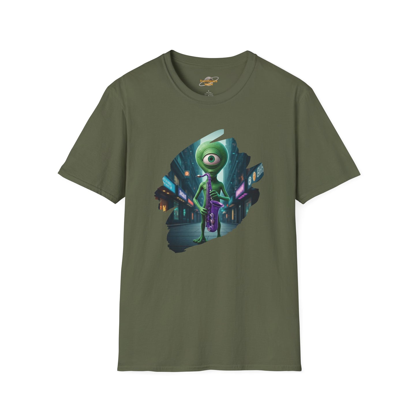 Alien Saxophone Player Unisex T-Shirt: Sci-Fi Vibes