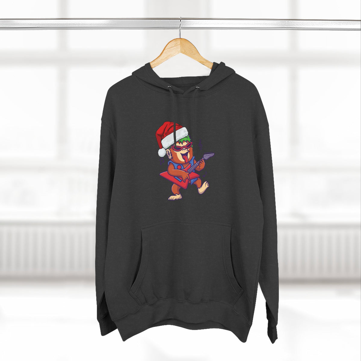 Copy of Three-Panel Fleece Hoodie - happy holiday gorilla