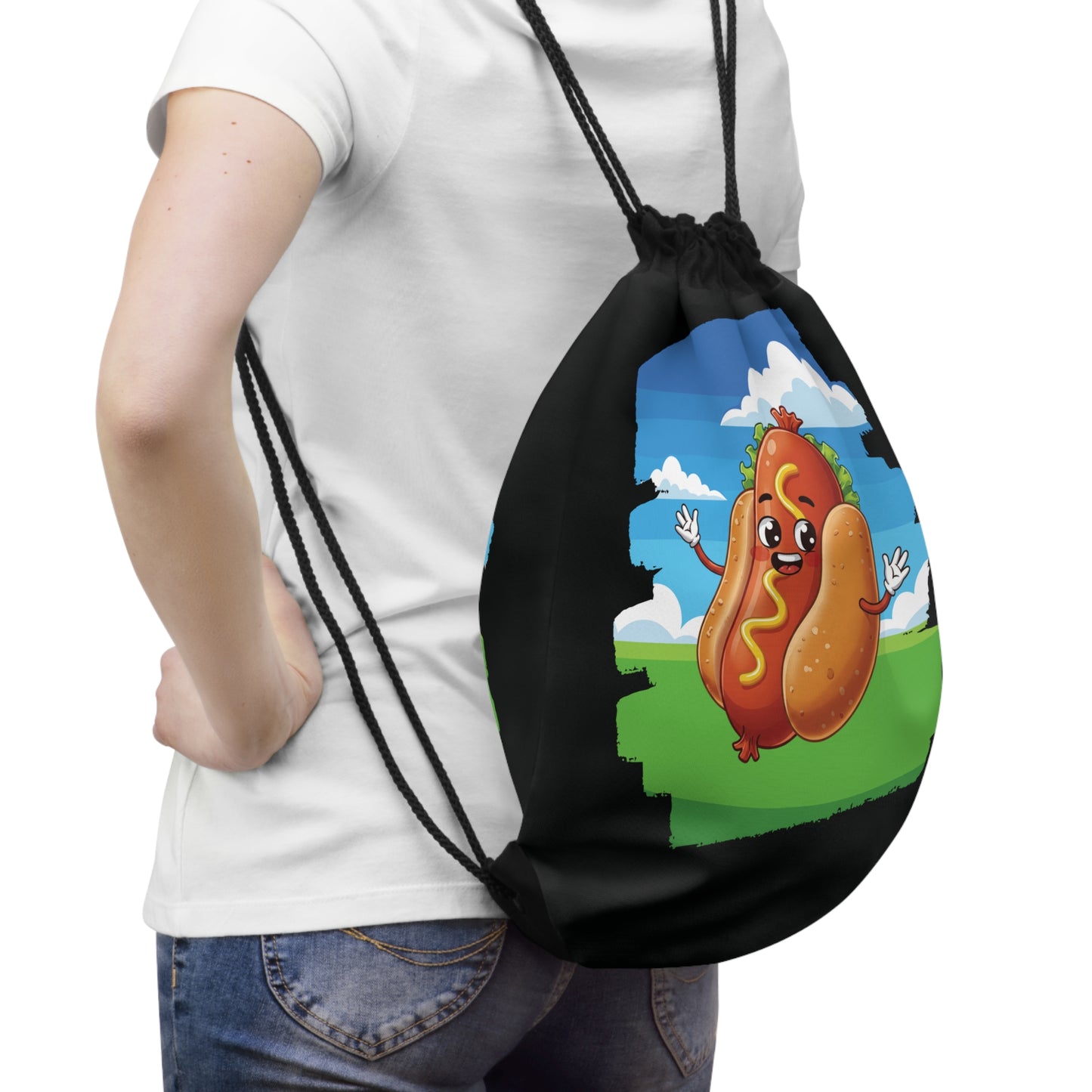 The Mustard Maestro – Classic Hotdog Drawstring Bag