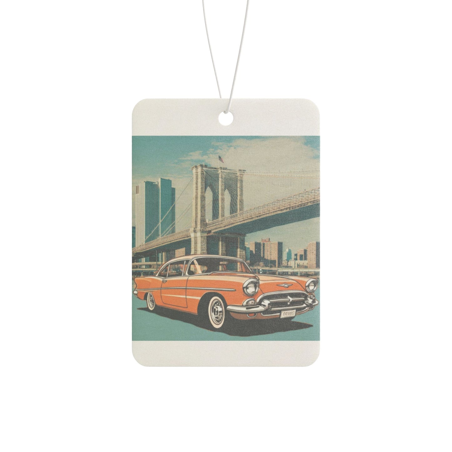 Brooklyn Bridge Car Air Freshener | Orange '50s Classic Auto