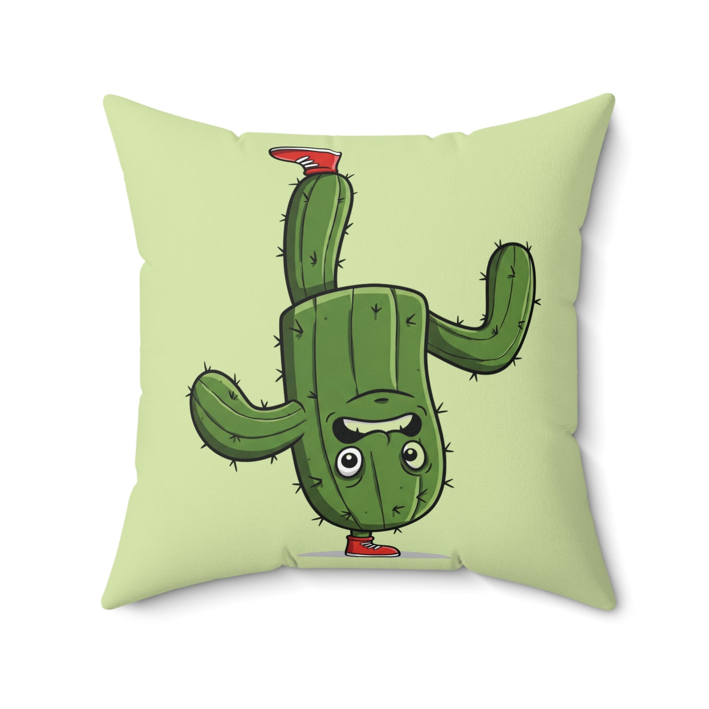 Upside-down on a foot Cactus  throw pillow