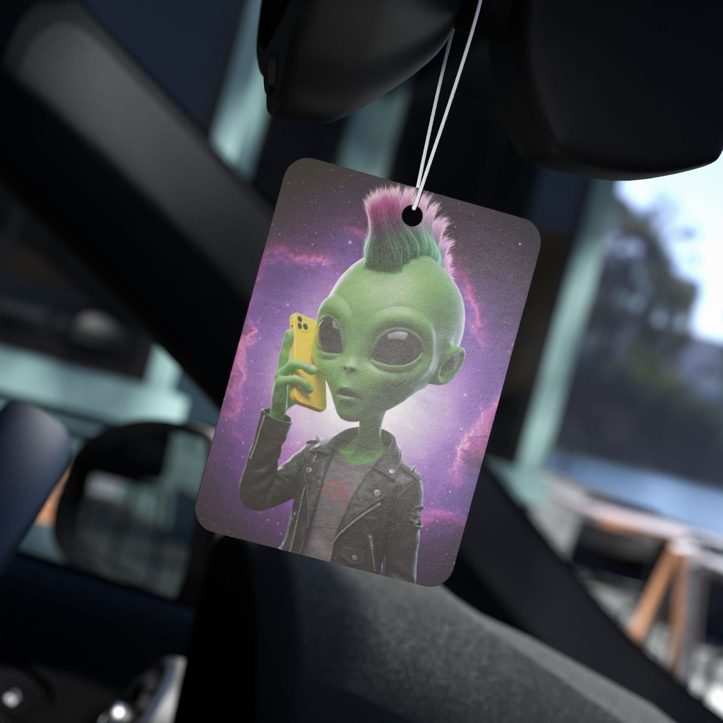Alien Punk Rock Car Freshener - Galaxy Vibe & Mobile Phone Style