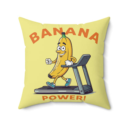 The Infinite Loop: Banana Power Treadmill Throw Pillow