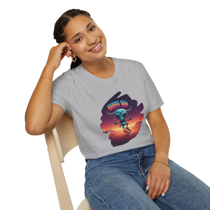 Headline: Get the "Alien Football Player" Unisex T-Shirt: The Ultimate UFO Vibes Tee