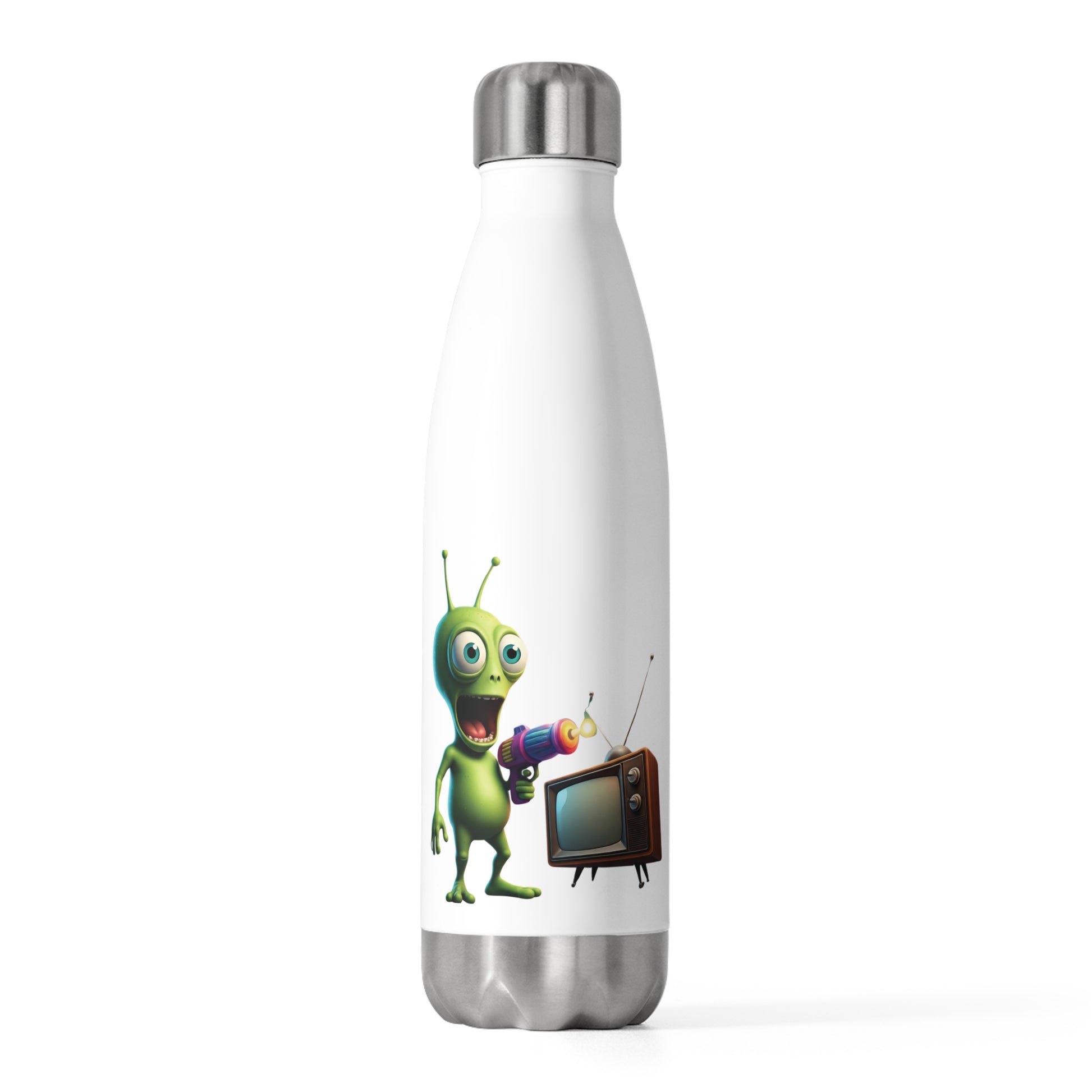 Alien TV Zapping Insulated Water Bottle: Your Hydration Break Between Channels!