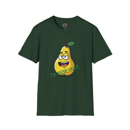 Pear T-Shirt: Funny "I'm Pear-fect" Graphic Tee | Organic Cotton & Unique Design Forest Green