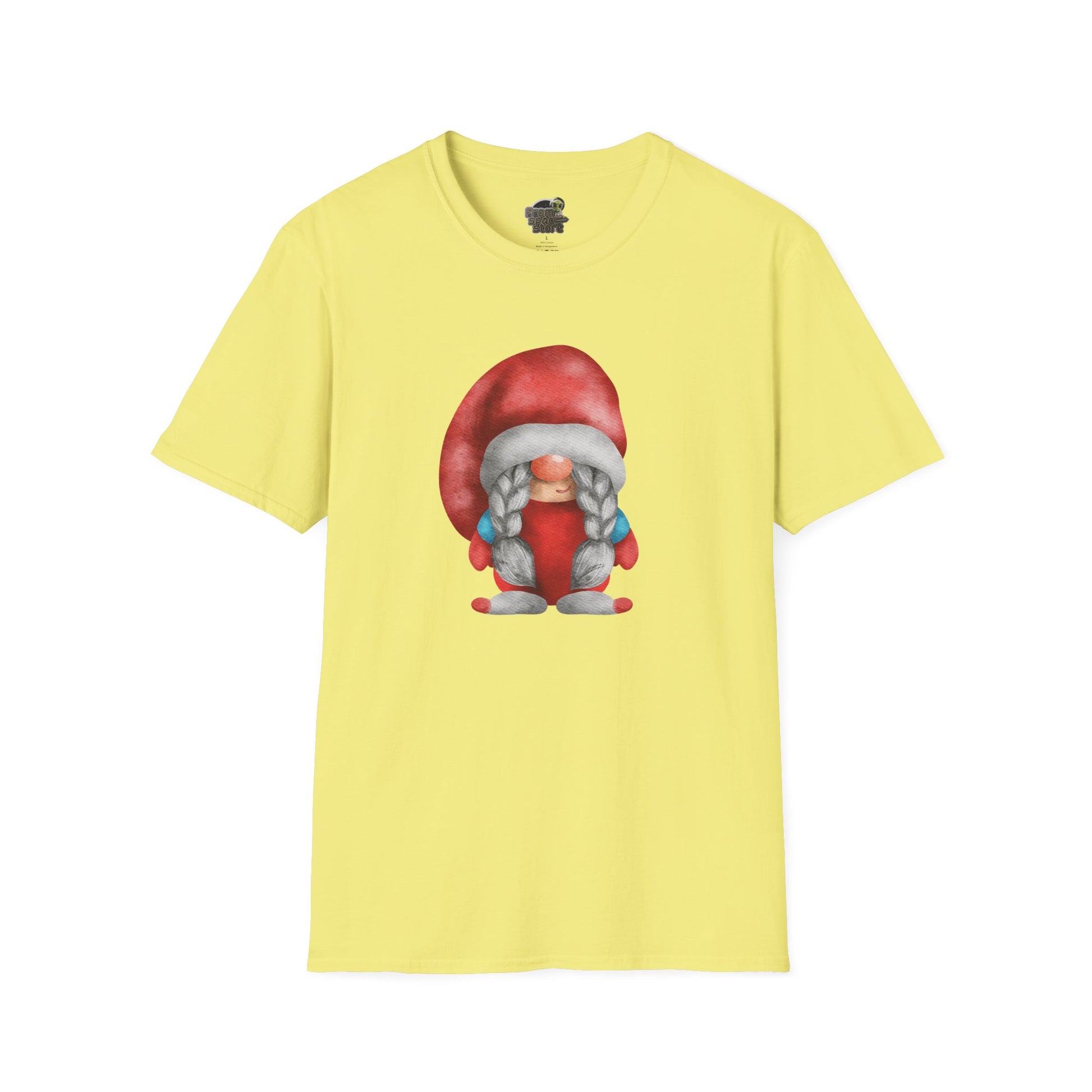 Cute Gnome T-shirt | Soft and Comfy Cotton Tee for Women | Perfect for Casual Wear | Unique Gift Idea | Gnome Lovers Cornsilk