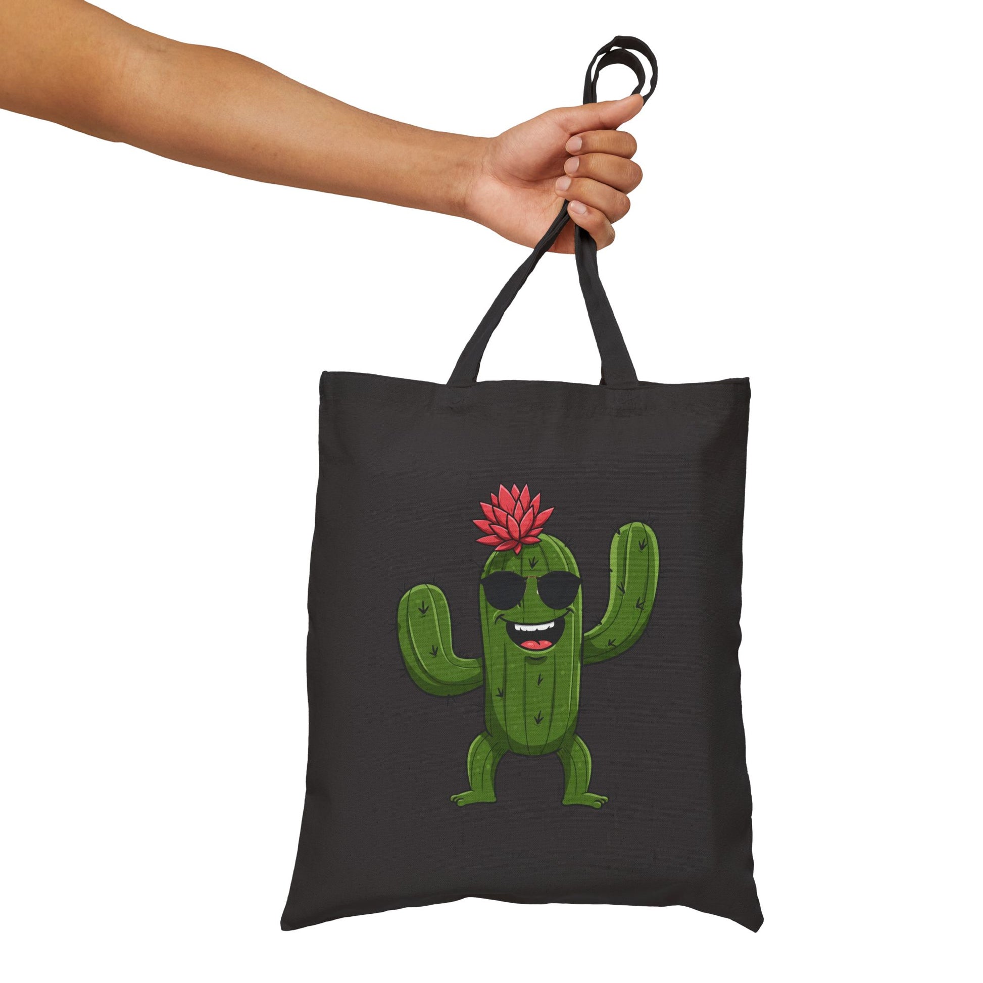 Funny Cactus Tote Bag with Sunglasses - Eco-Friendly & Stylish!