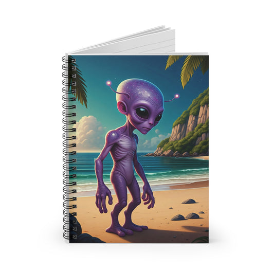 Alien at the Beach Spiral Notebook - An Extraterrestrial Journal for Your Earthly Adventures One Size