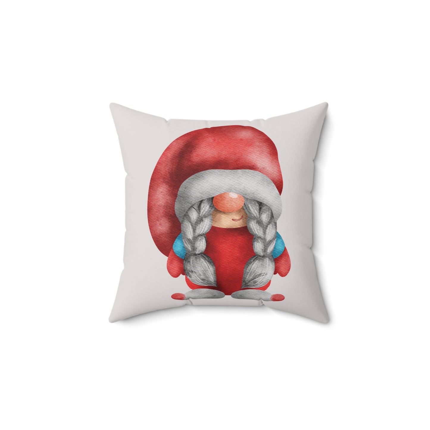 Winter Braids – Red Gnome & Silver Song Pillow