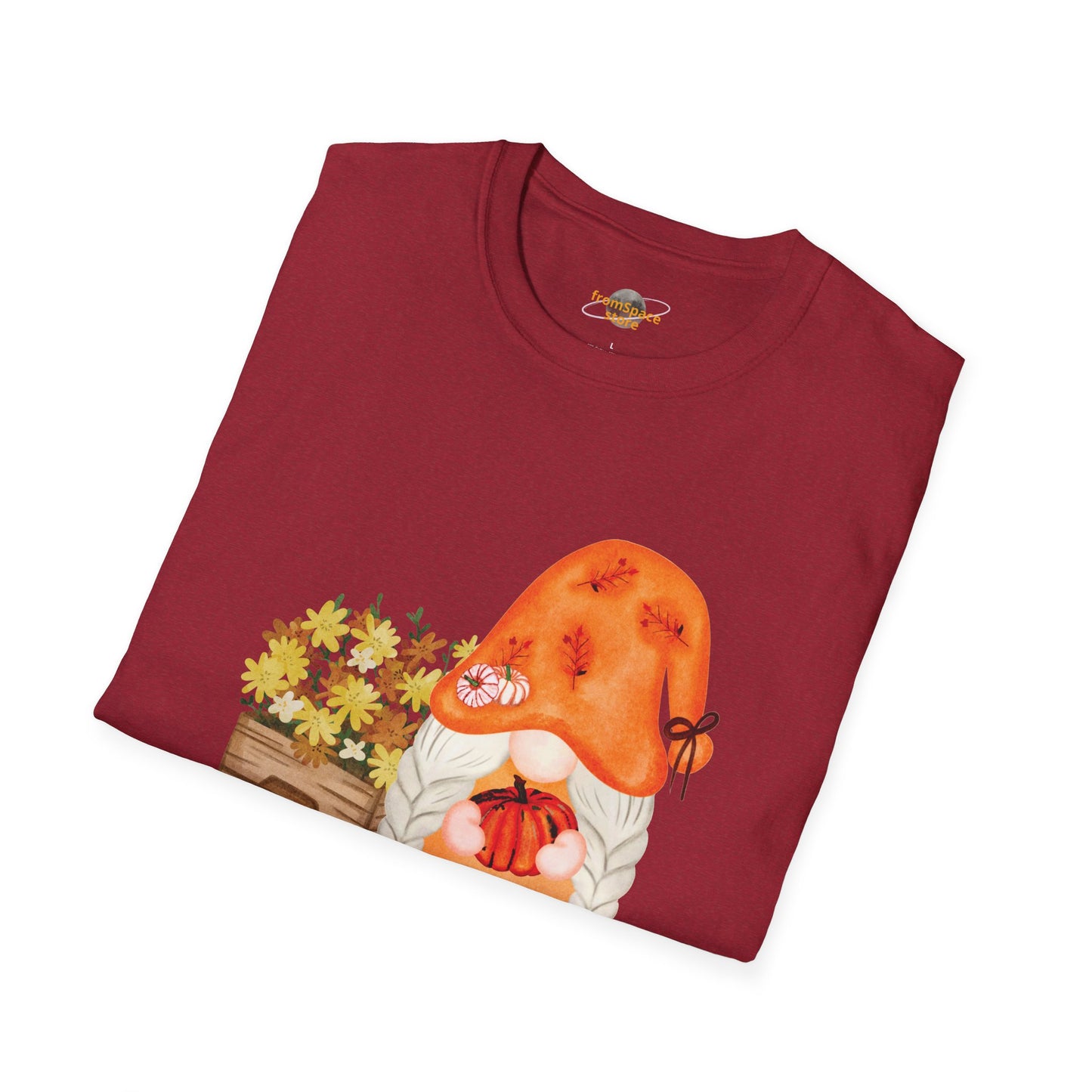 Flower Pot Gnome Unisex T-Shirt: Autumnal Charm & Secret Melodies