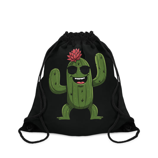 Drawstring Bag "Cactus with Sunglasses" - Fun & Eco-Friendly - Cactus Mania Collection One size