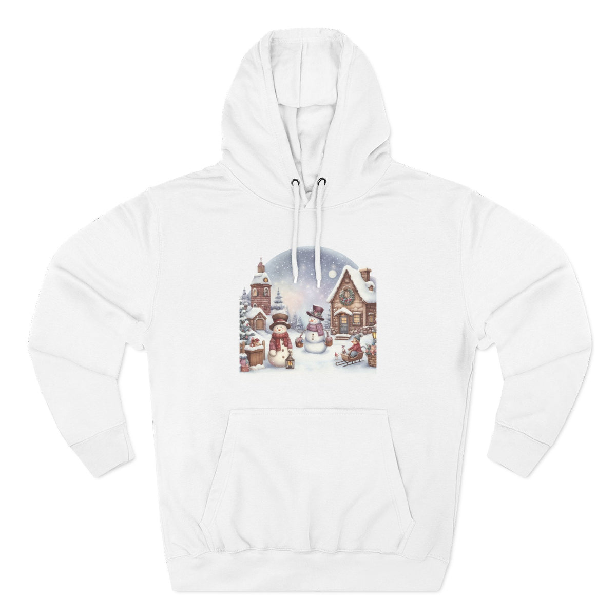 Three-Panel Fleece Hoodie - snowman design