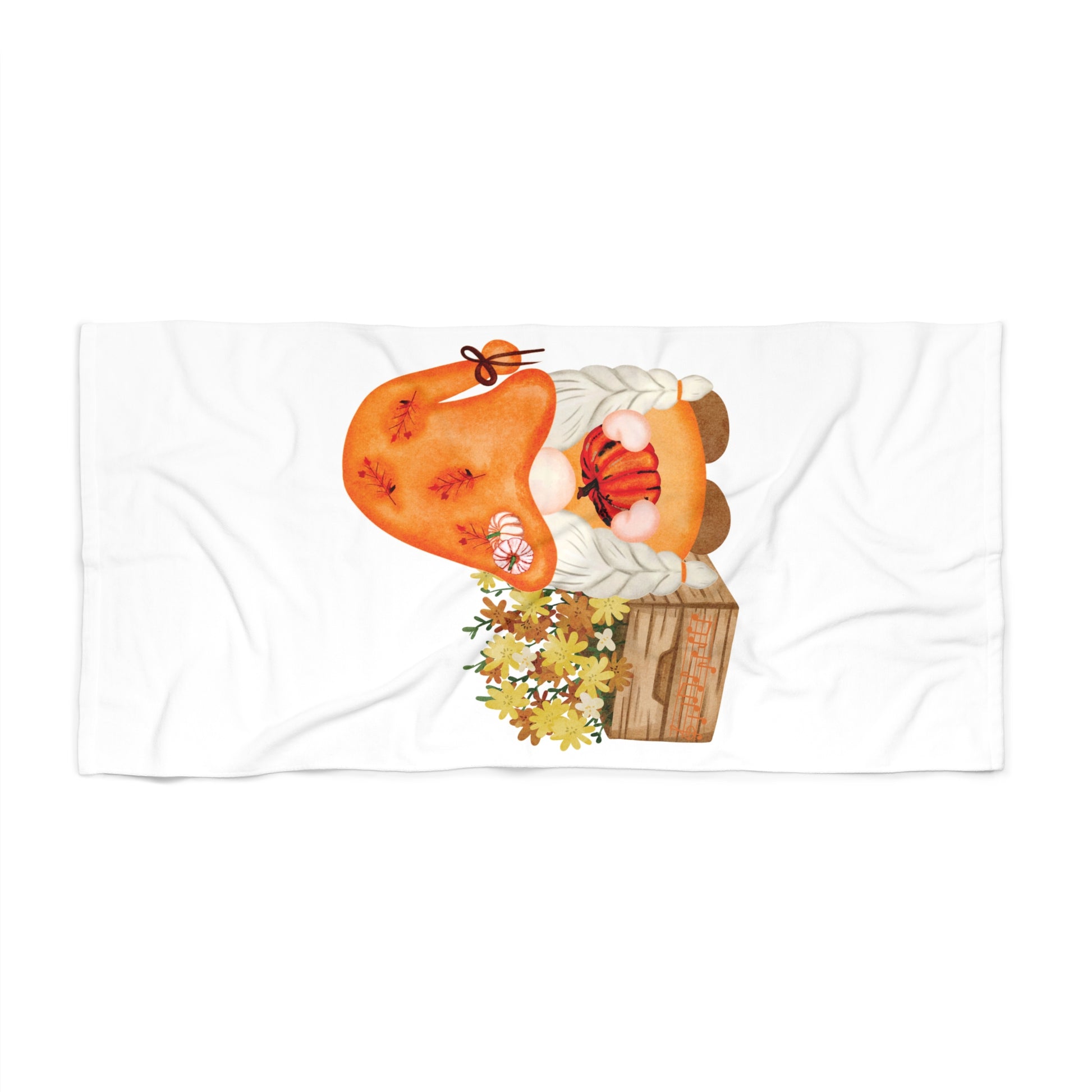 Autumn Charm Meets Summer Fun: Gnome Flower Pot Beach Towel!