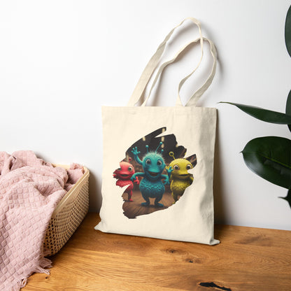 Alien Dancer Tote Bag: Funny & Unique Music Lover Gift - Quirky Dancing Aliens on Canvas for Everyday Style