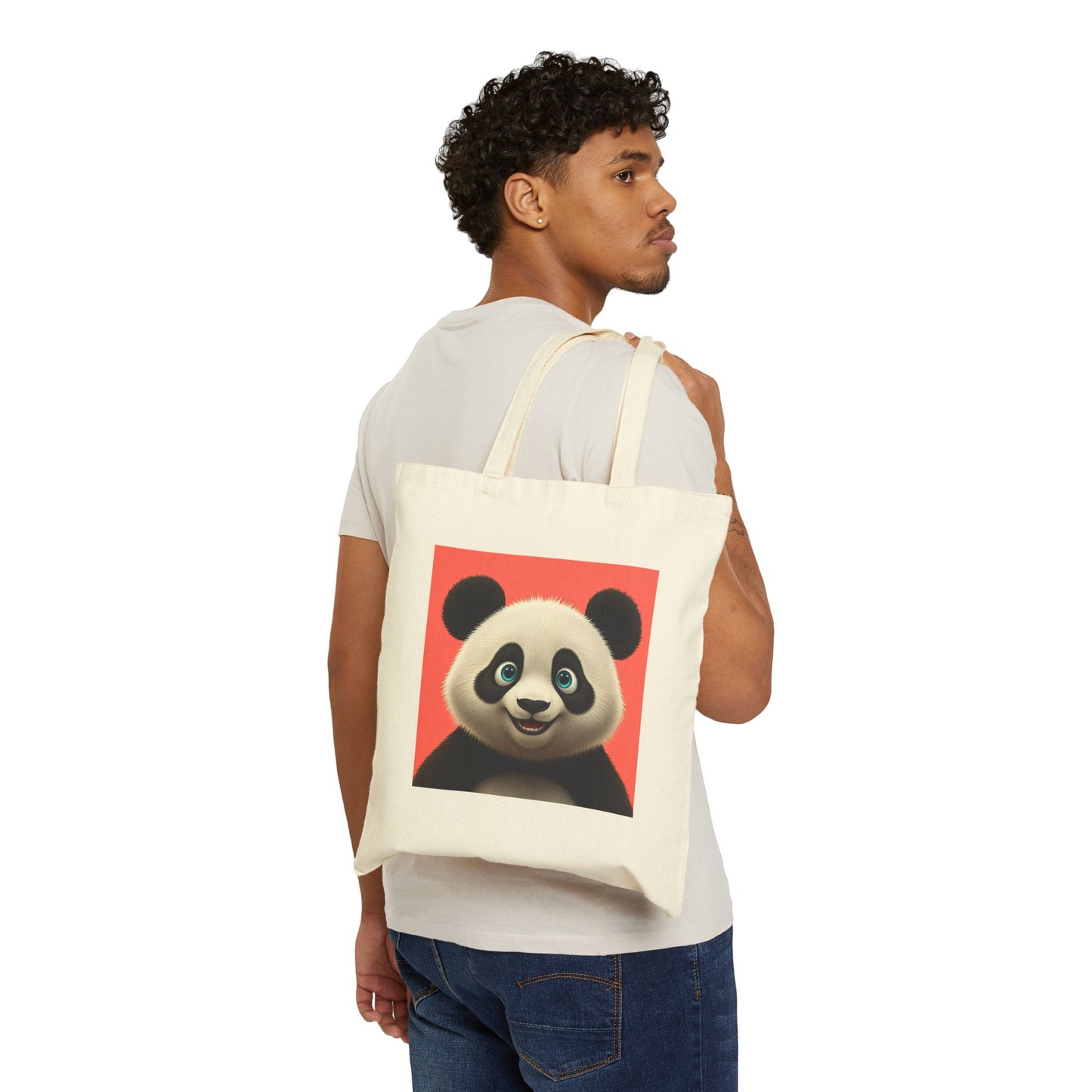 Cute Panda Cotton Tote Bag - Eco-Friendly & Adorable
