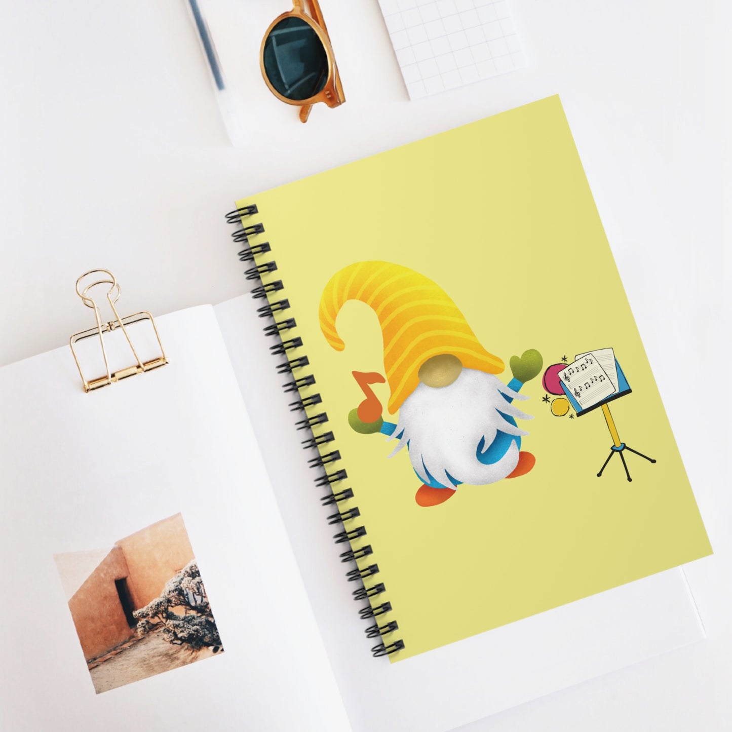 Gnome Musician Spiral Notebook | Unique Practice Log & Music Gift
