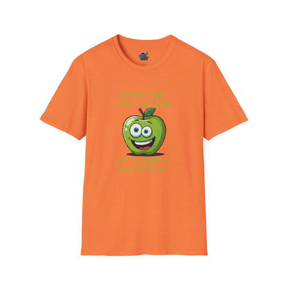 Apple-El t-shirt: Funny Smiling Apple Positive Tee Heather Orange