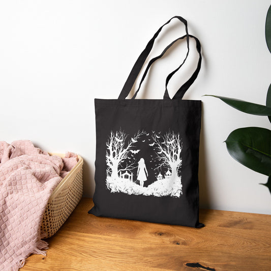 Dark Forest Silhouette Canvas Tote Bag