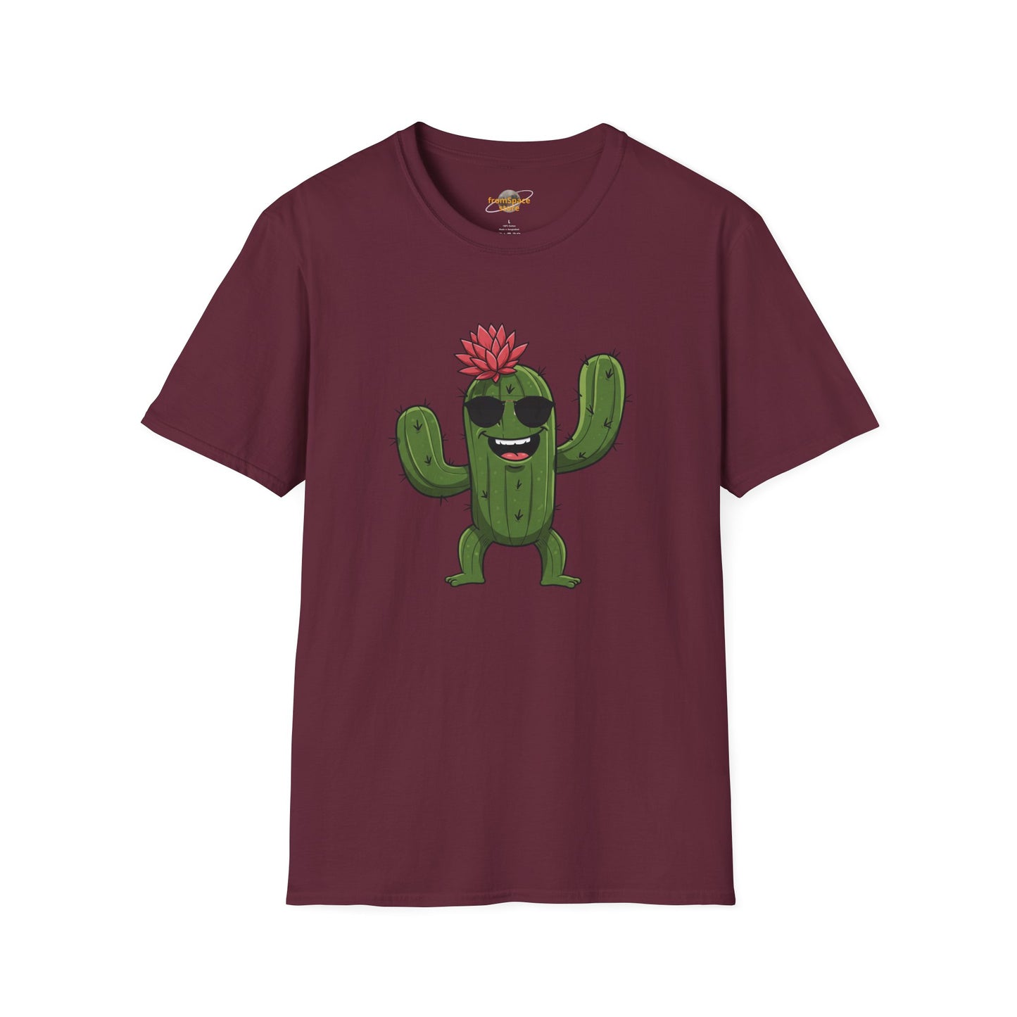 Cactus Mania T-Shirt: Fun Cactus with Sunglasses | Organic Cotton Tee for Nature Lovers