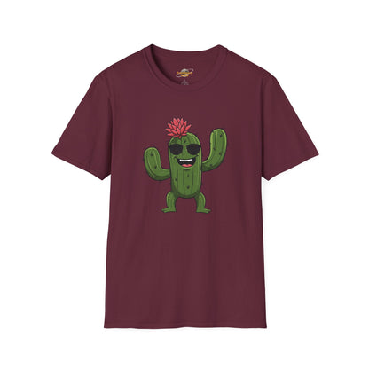 Cactus Mania T-Shirt: Fun Cactus with Sunglasses | Organic Cotton Tee for Nature Lovers
