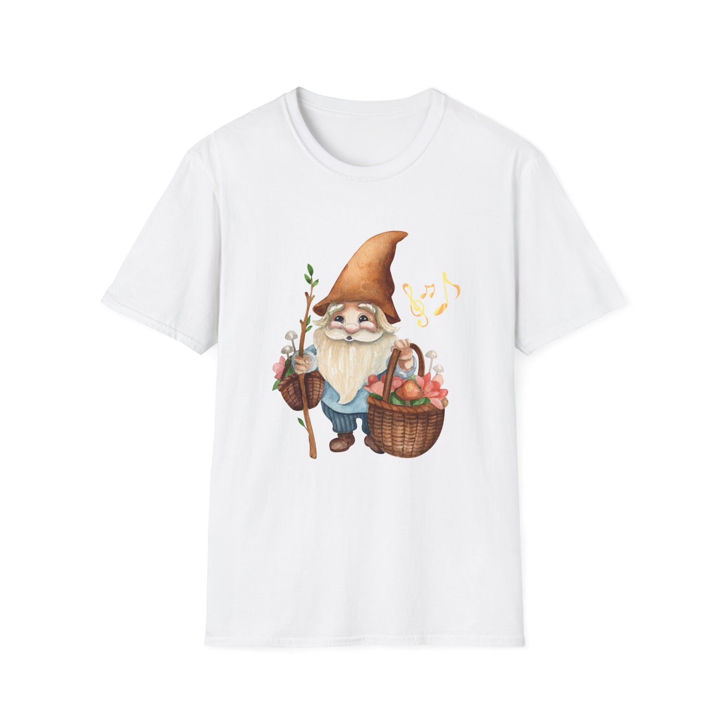 Singing Forest Gnome T-Shirt | Nature Lover's Delight | Soft and Comfy