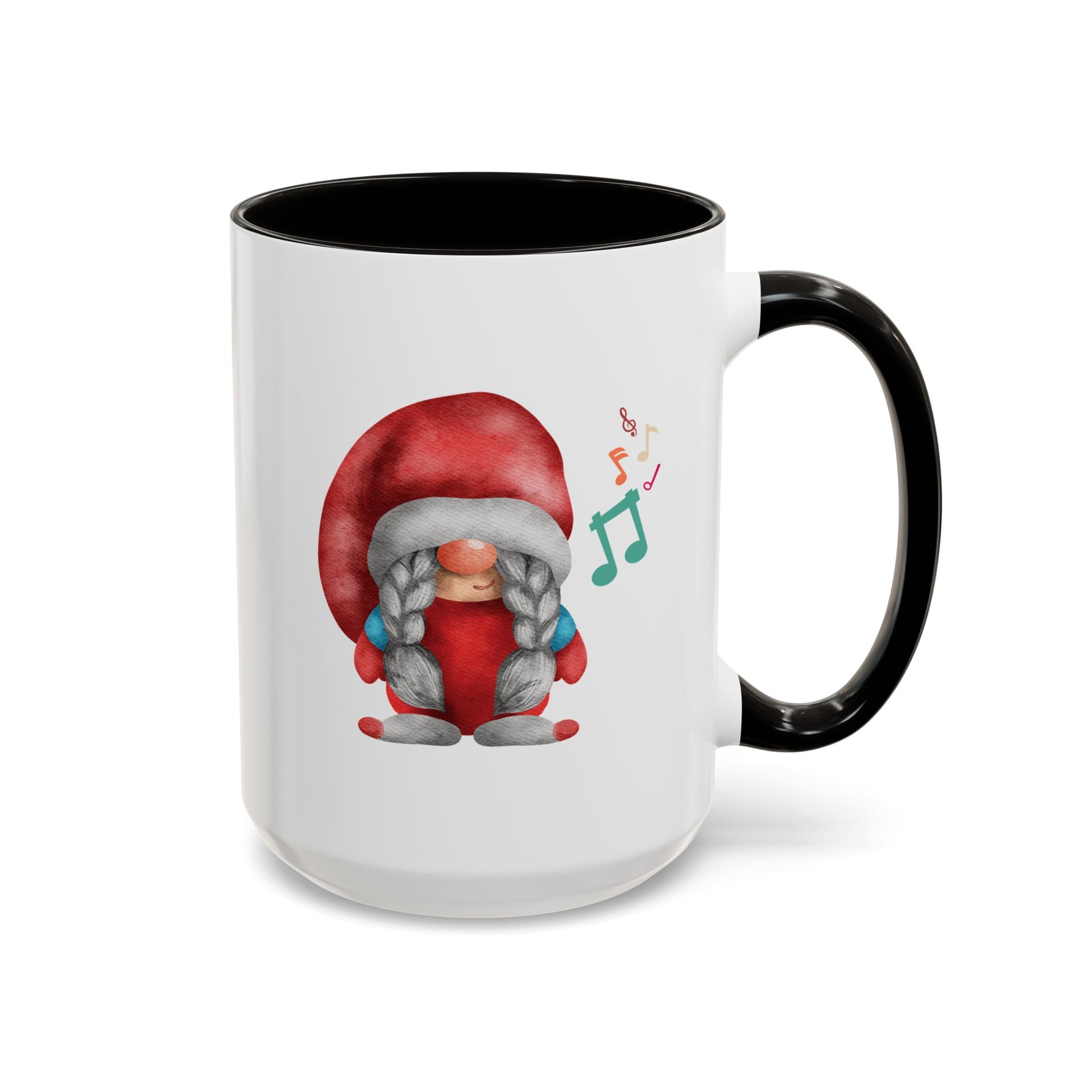 Cute Gnome Mug - Red & White - Perfect Holiday Gift idea 15oz Black