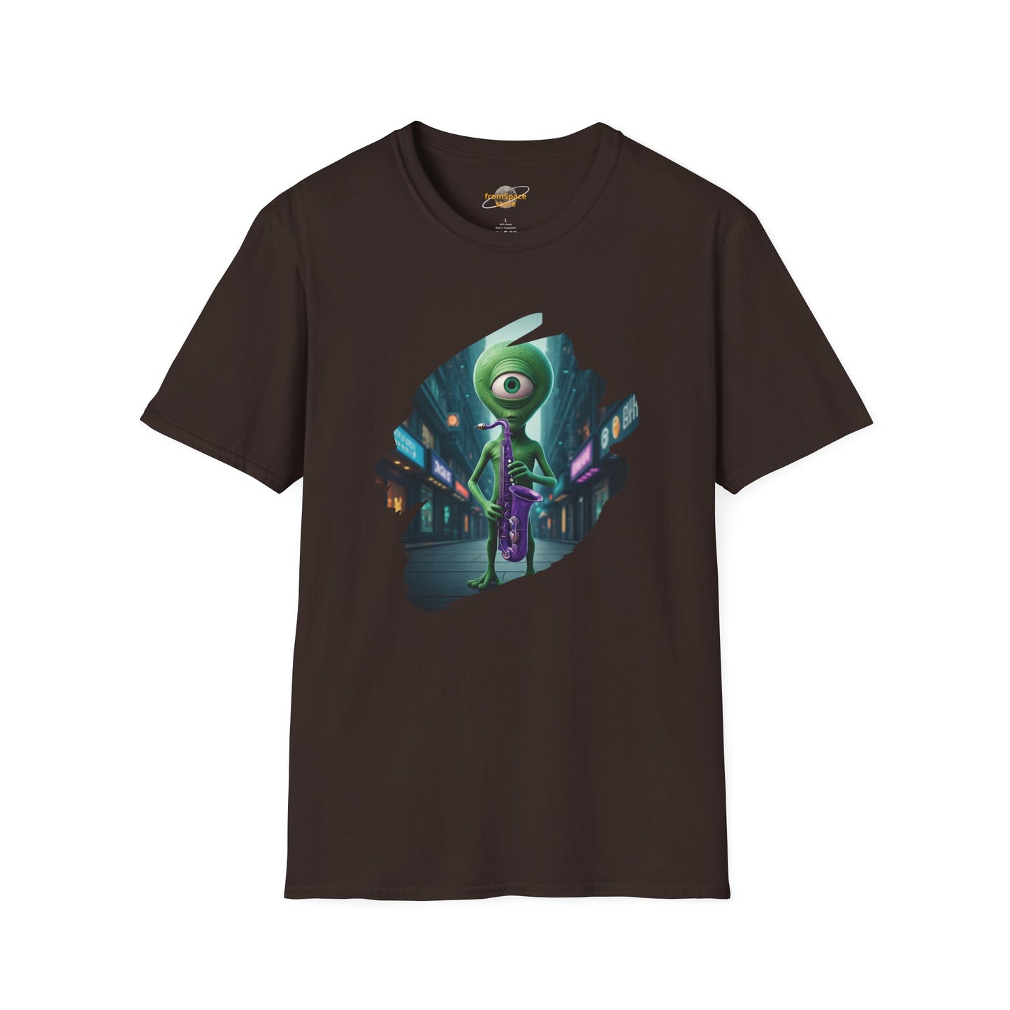 Alien Saxophone Player Unisex T-Shirt: Sci-Fi Vibes