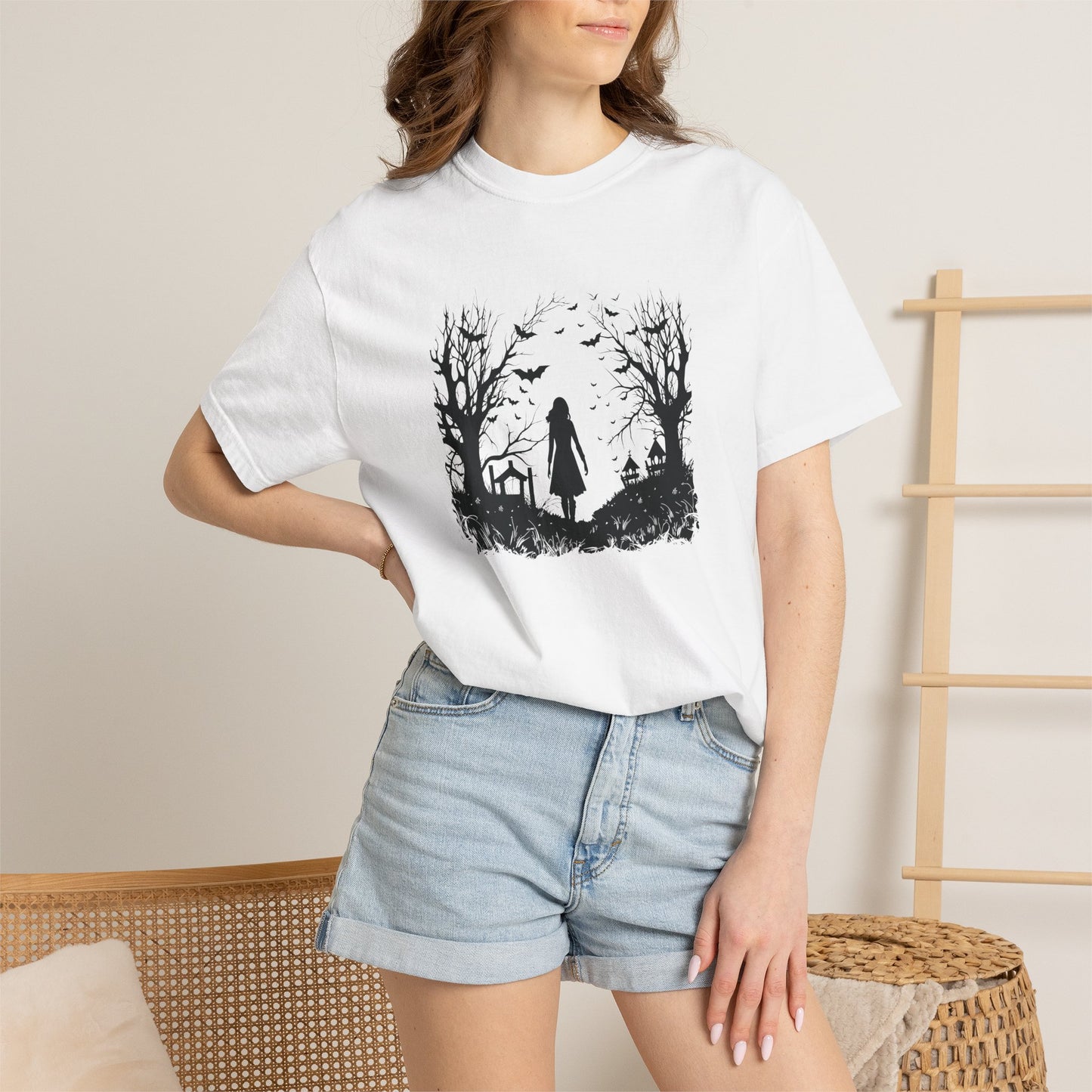 Halloween in Forest Unisex T-Shirt | Spooky Web Tee