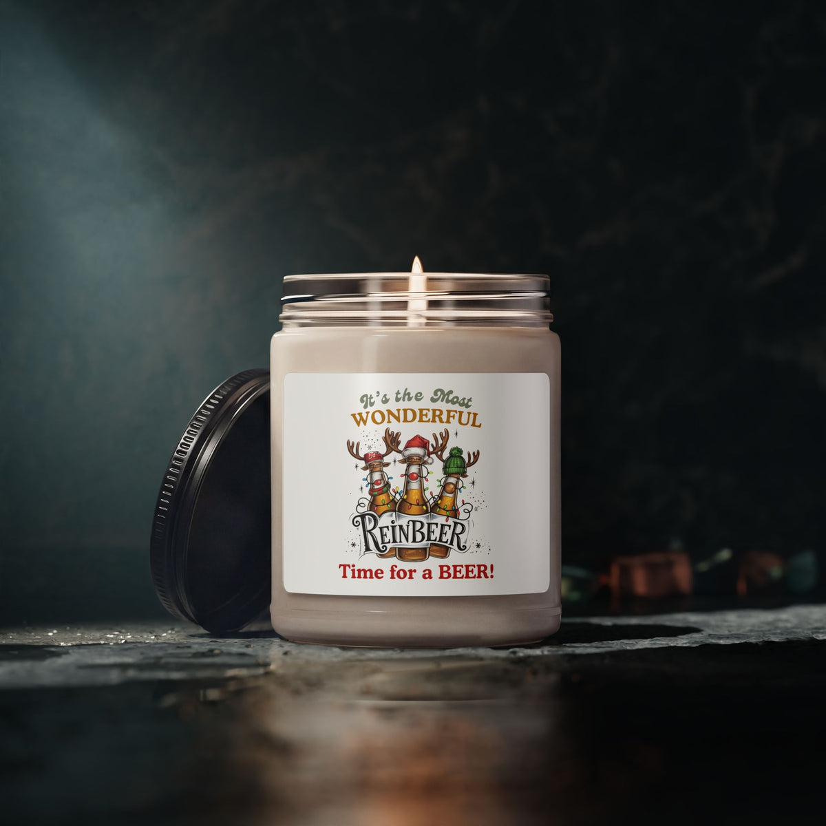 It's the Most Wonderful Reinbeer Time of the Year - Scented Christmas Beer Candle - 9oz