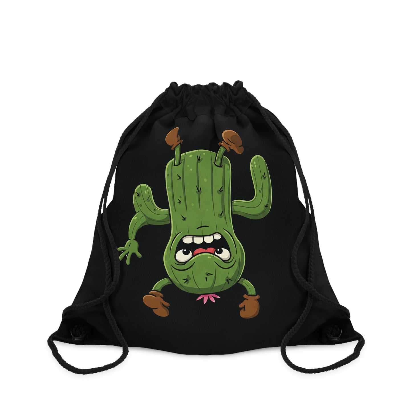 Shocked Cactus" Drawstring Bag - Quirky, Durable & Eco-Friendly for Daily Fun One size