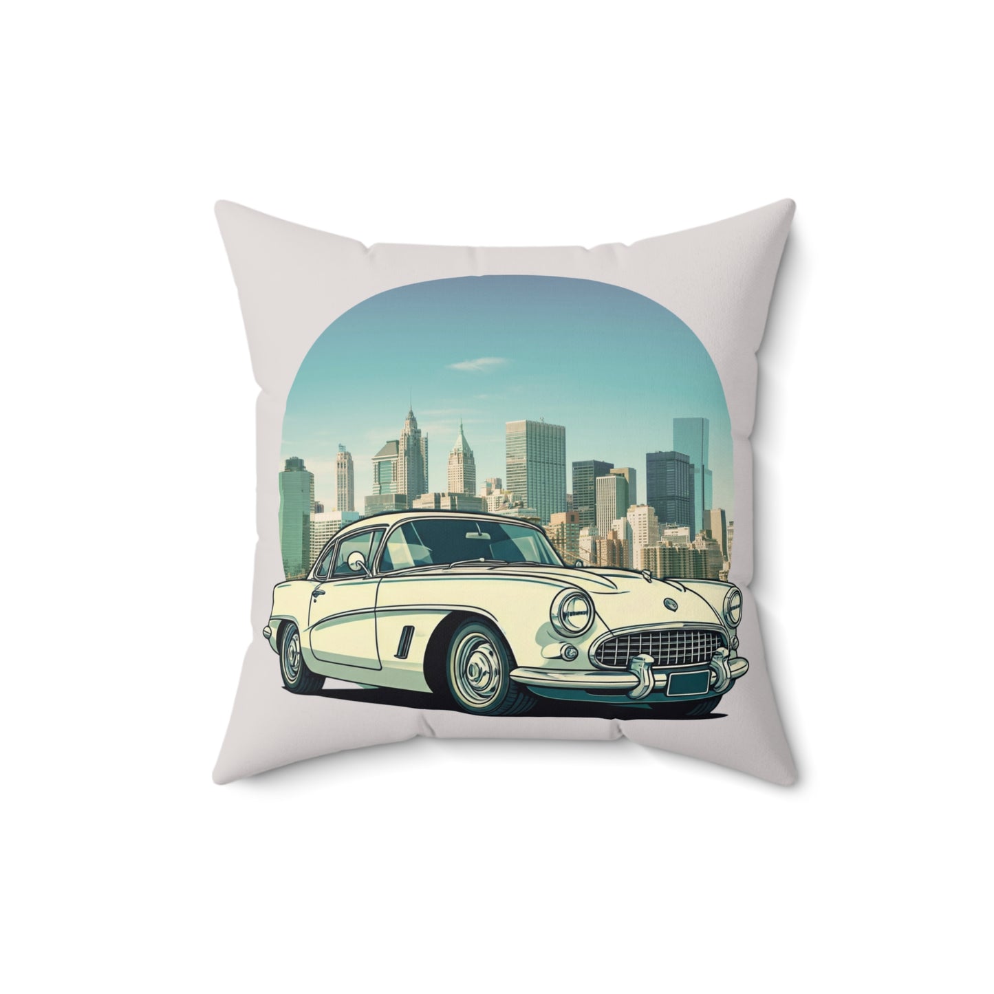City Pulse – 1950s Chevrolet Corvette Urban Chic Throw Pillow