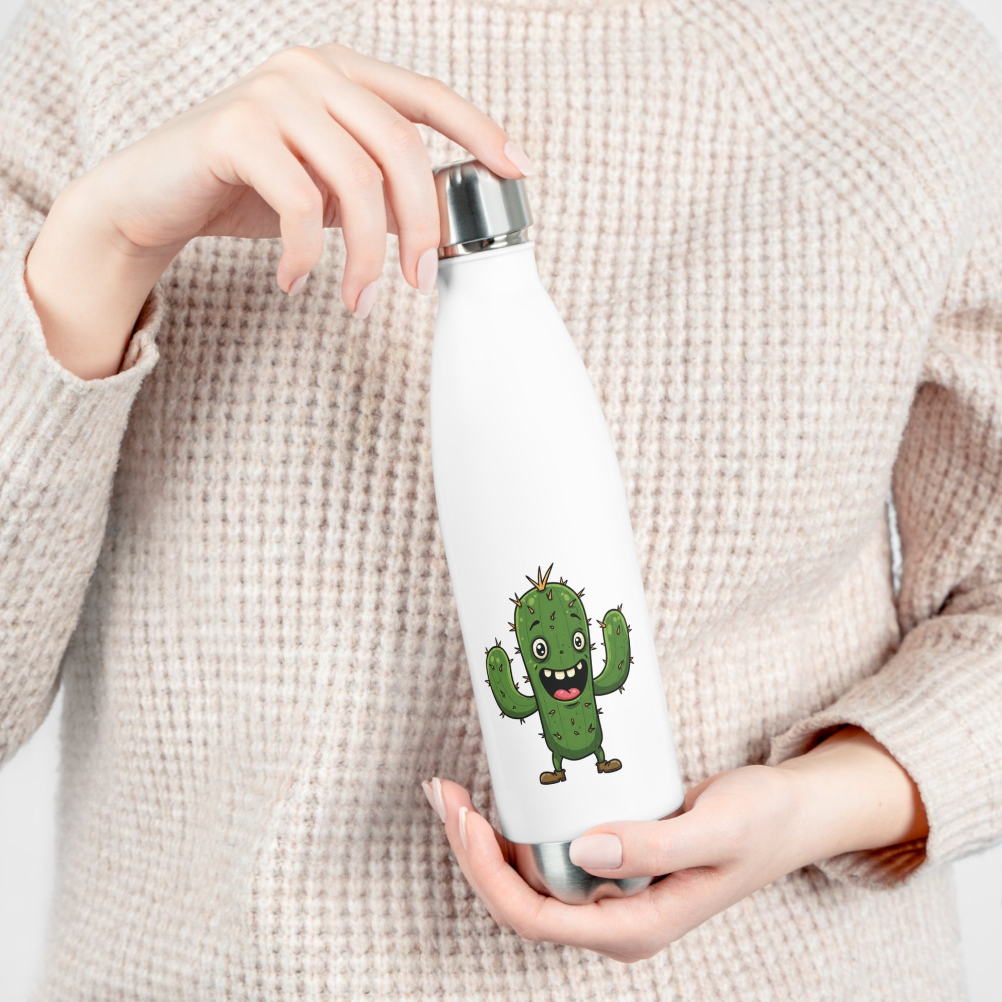 Stay Happy & Hydrated: Joyful Cactus Insulated Water Bottle - Eco-Friendly & Durable