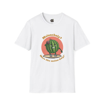 Melon-Holy t-shirt: Funny Watermelon Shot Put Tee White