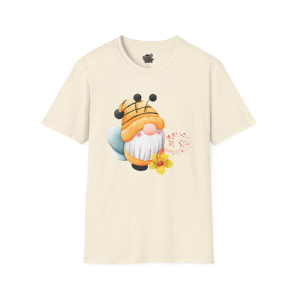 Bee Gnome Unisex T-Shirt: Buzzing with Magic & Melody Natural