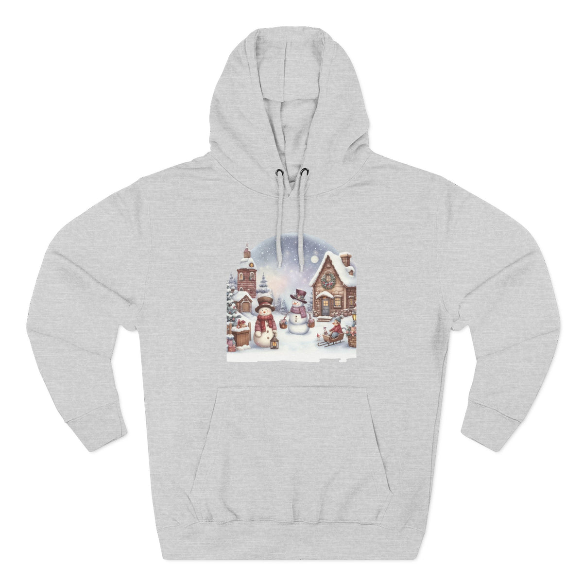Three-Panel Fleece Hoodie - snowman design
