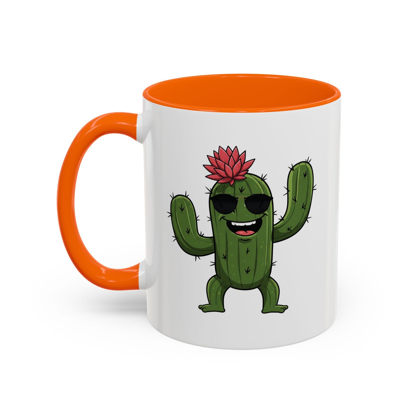 Cactus Mania Funny Cactus Mug with Sunglasses - Happy Ceramic Coffee Cup
