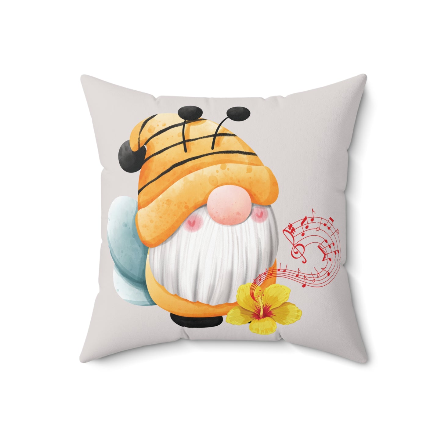 Sweet Nectar Dreams – Bee Gnome Whimsical Throw Pillow