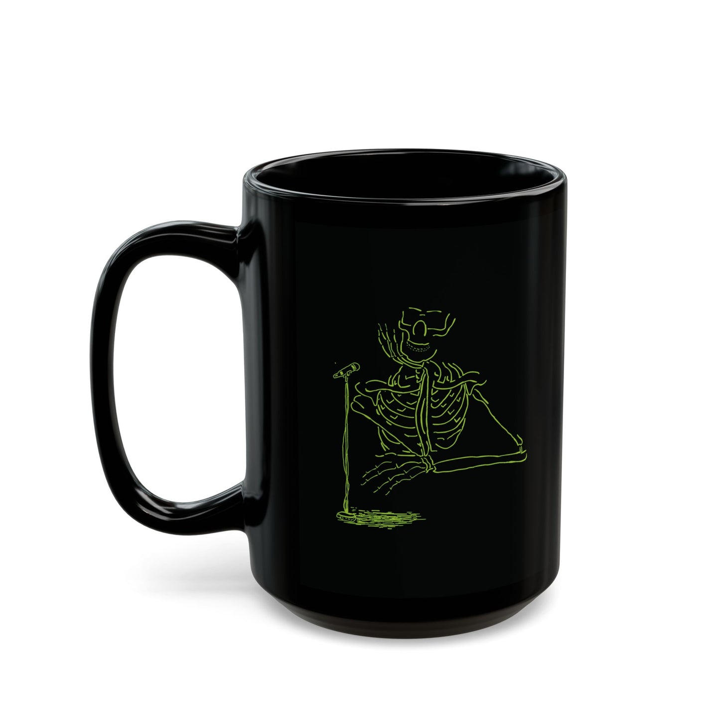 Skeleton Singer Interview Mug | Fluorescent Rock Gift
