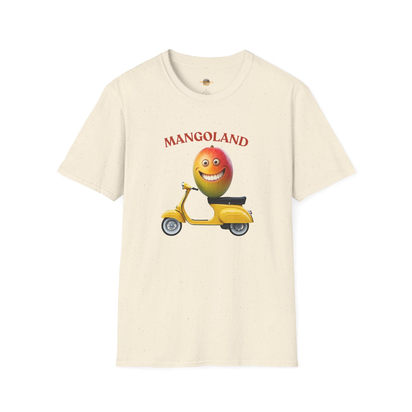 Mangoland t-shirt: Funny Mango Riding Vespa Tee