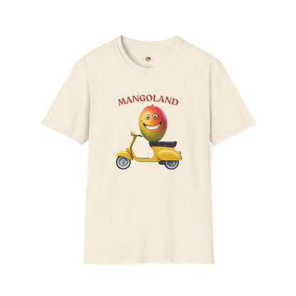Mangoland t-shirt: Funny Mango Riding Vespa Tee
