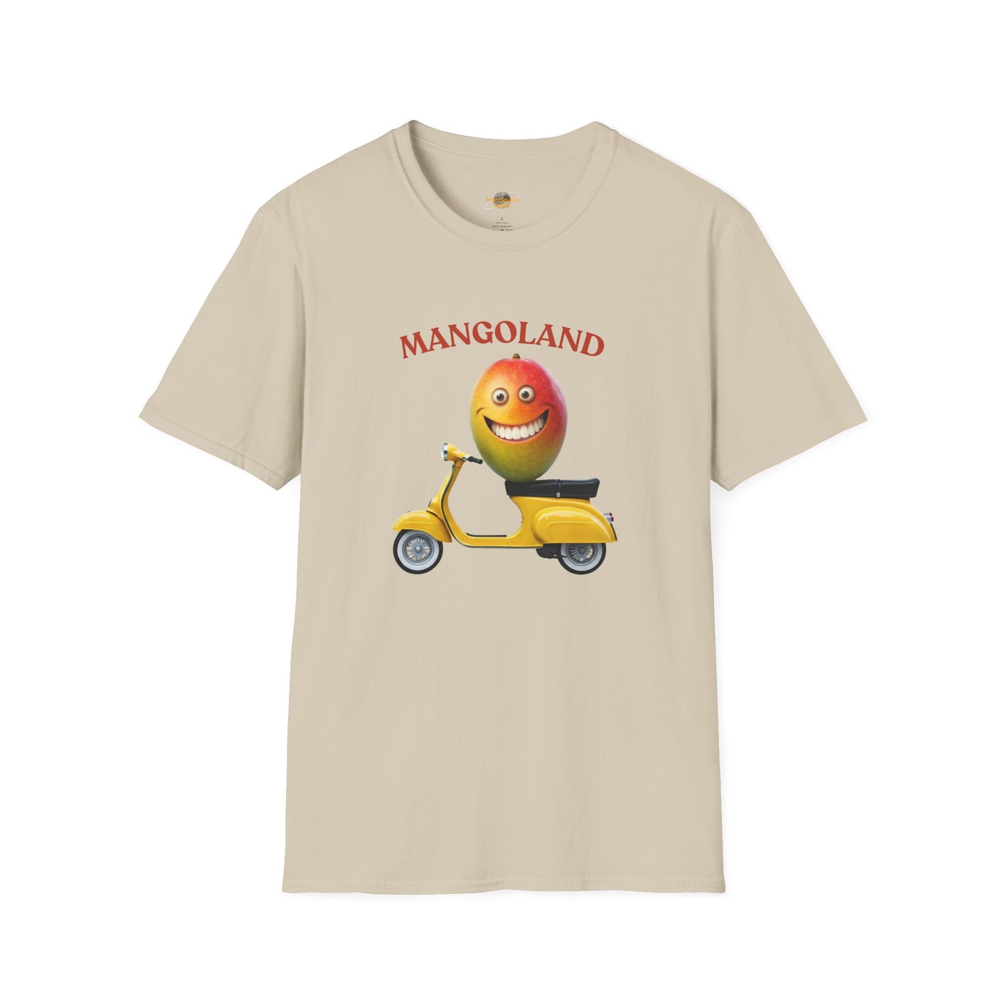 Mangoland t-shirt: Funny Mango Riding Vespa Tee