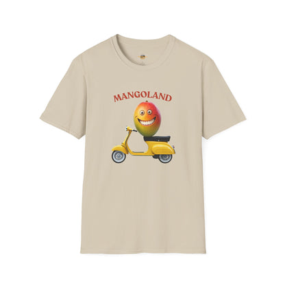 Mangoland t-shirt: Funny Mango Riding Vespa Tee