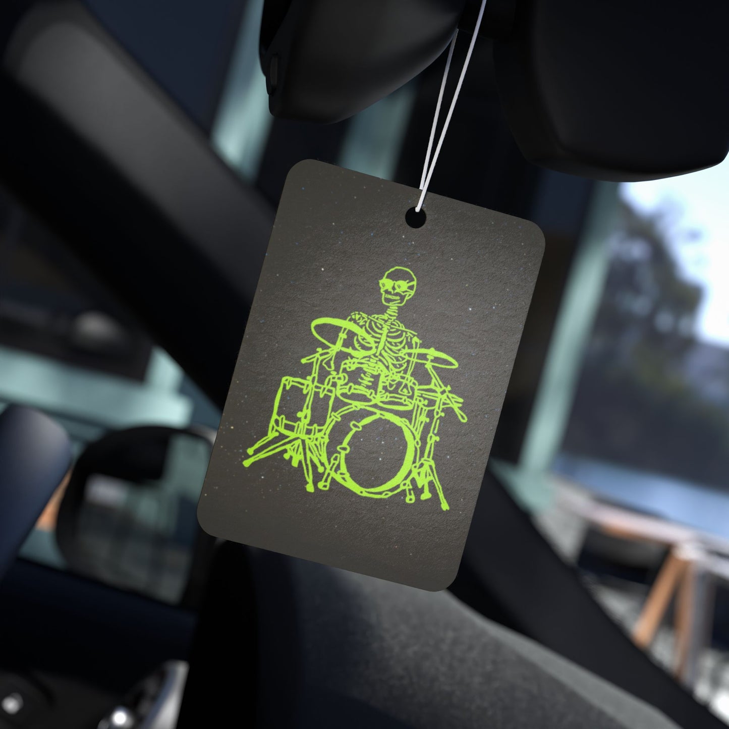 Metal Skeleton Fluo Drums Pllayer Car Air Freshener -  Power Car Freshener: Fresh Scent, Long-Lasting Fragrance, Funny Design